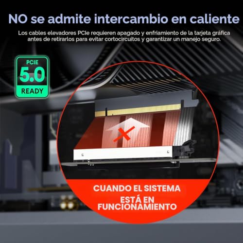 Evita Daños en Placa Base con el Cable Elevador PCIE 5.0 para Montaje Vertical GPU de 3 Ranuras 4