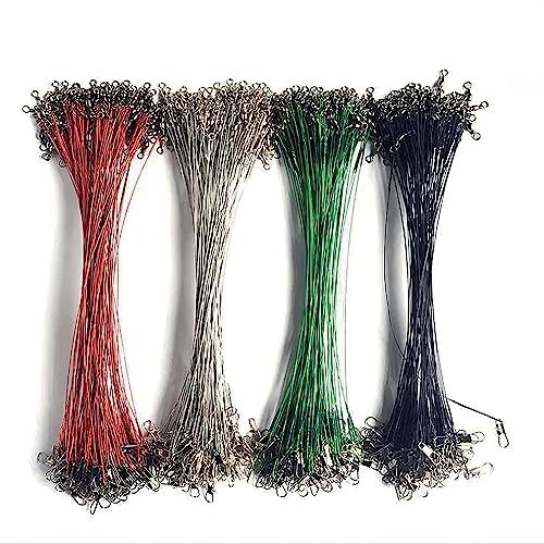 PISCORUSH 50pcs Fishing Wire Leaders Nylon-Coated Fishing Line Trace Lure Leaders with Swivels and Snaps Stainless Steel Fishing Tackle Leaders Tackle - Image 3