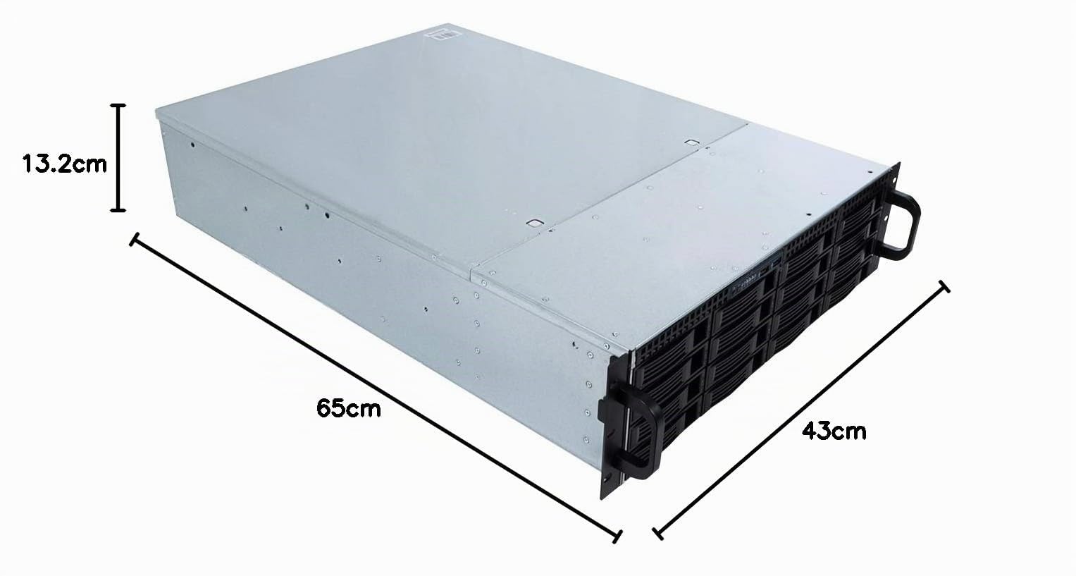 UNYKAch Chasis Rack Hot Swap ATX 3U HSW4416 | Sustitución de Bahías en Caliente, 16 Bahías para Discos de 3,5″ o 2,5″, 4 Ventiladores de 80 mm, 2 de 60 mm