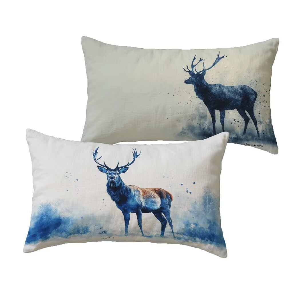 Housse de coussin 40x60 en lin imperméable au design abstrait raffiné