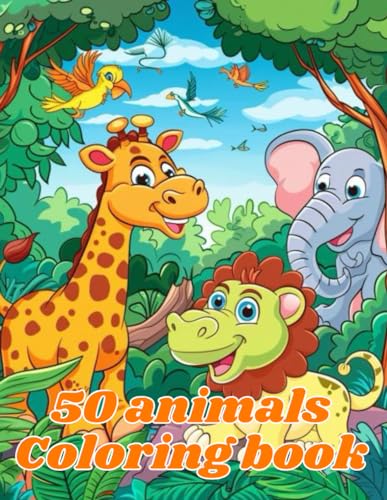 coloring book for kid 8-12: "The 50 Animal Coloring Book: Explore, Create, and Color!"