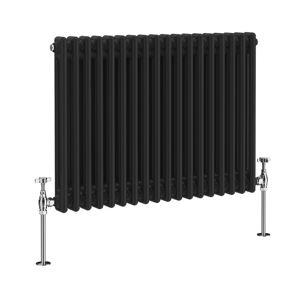 Nrg Black 600 X 830Mm Radiator Traditional 2 Column Horizontal Central Heating Cast Iron Rads