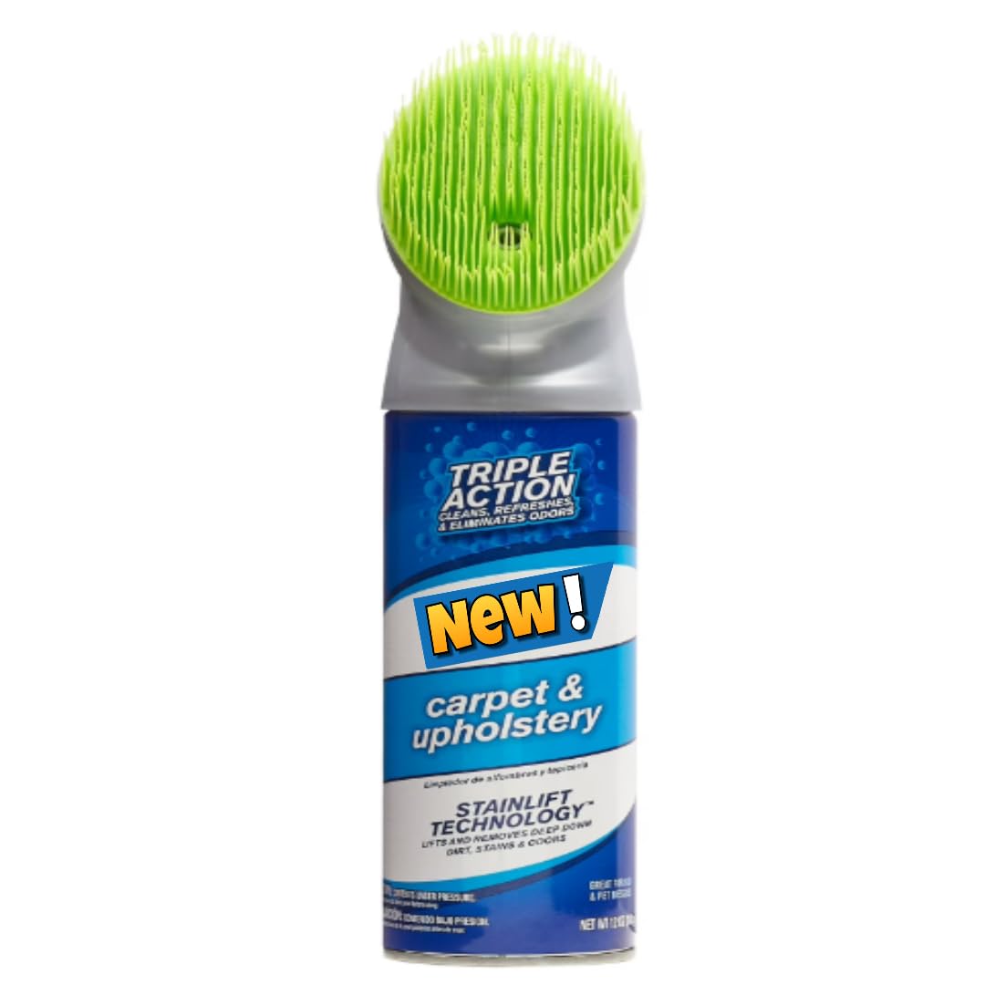 Woo-lite Carpet and Upholstery Foam Cleaner with Built-in Brush, Triple Action Stainlift Technology for Stairs, Fabrics, Pet Odors