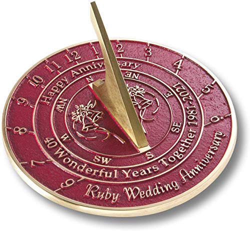 ANTIQUECOLLECTION Grande meridiana regalo per 40° anniversario di matrimonio rubino 2021