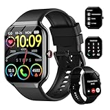 2026 Reloj Inteligente Hombre Mujer, 1.96" Smartwatch con Llamadas Bluetooth y Whatsapp Notificación, IP68 Pulsera Actividad con 100+ Modos Deportivos, Pulsómetro, Monitor de Sueño para Android iOS