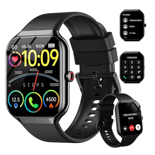 2026 Reloj Inteligente Hombre Mujer, 1.96" Smartwatch con Llamadas Bluetooth y Whatsapp Notificación, IP68 Pulsera Actividad con 100+ Modos Deportivos, Pulsómetro, Monitor de Sueño para Android iOS