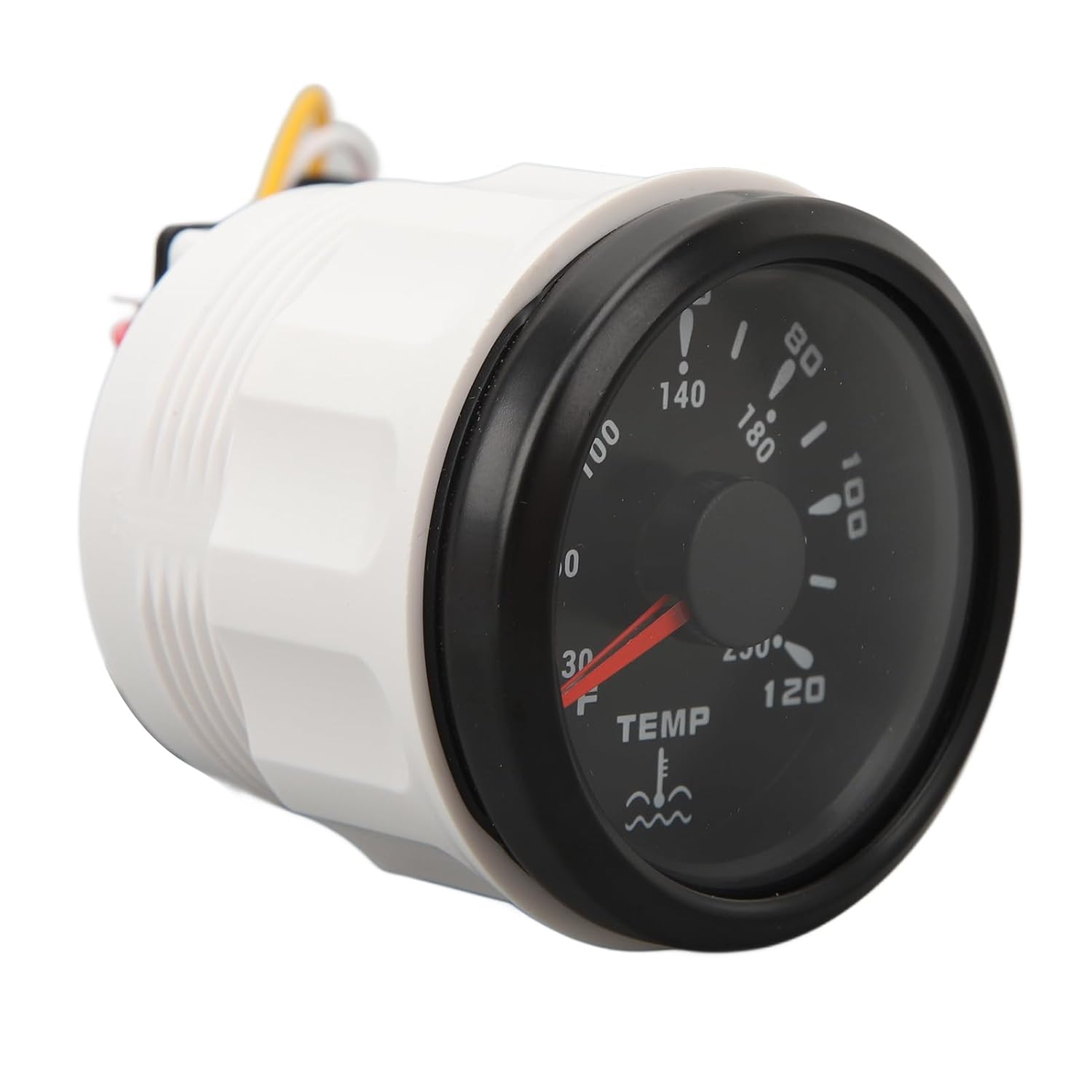 52MM Electrical Water Temp Gauge with Colorful Backlight,Celsius Fahrenheit Dual Display 0-120°C 30-250°F,Stable in Harsh Environments for RV Yacht Fishing Boat Ship,Easy Reading