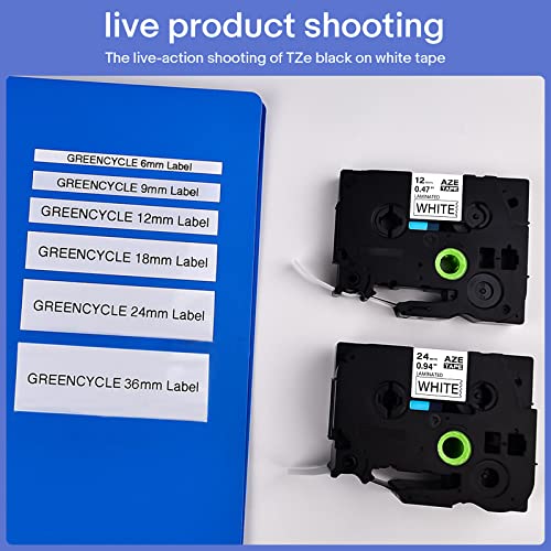 GREENCYCLE Pacote com 2 fitas adesivas adesivas compatíveis com Ptouch TZ231 TZe-231 AZE231 TZ-231 1
