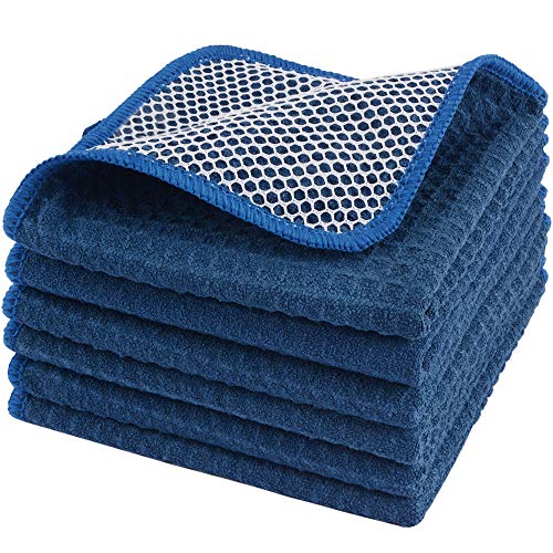 SINLAND Microfiber Dish Cloths High Absorbent Cleaning Cloths Fast Drying Kitchen Washcloths