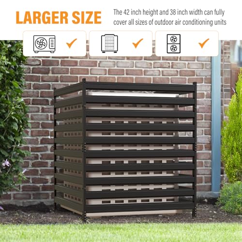 BTRAM 3 Panels 38" W x 48" H Air Conditioner Metal Privacy Fence Screen by BTRAM - Image 3