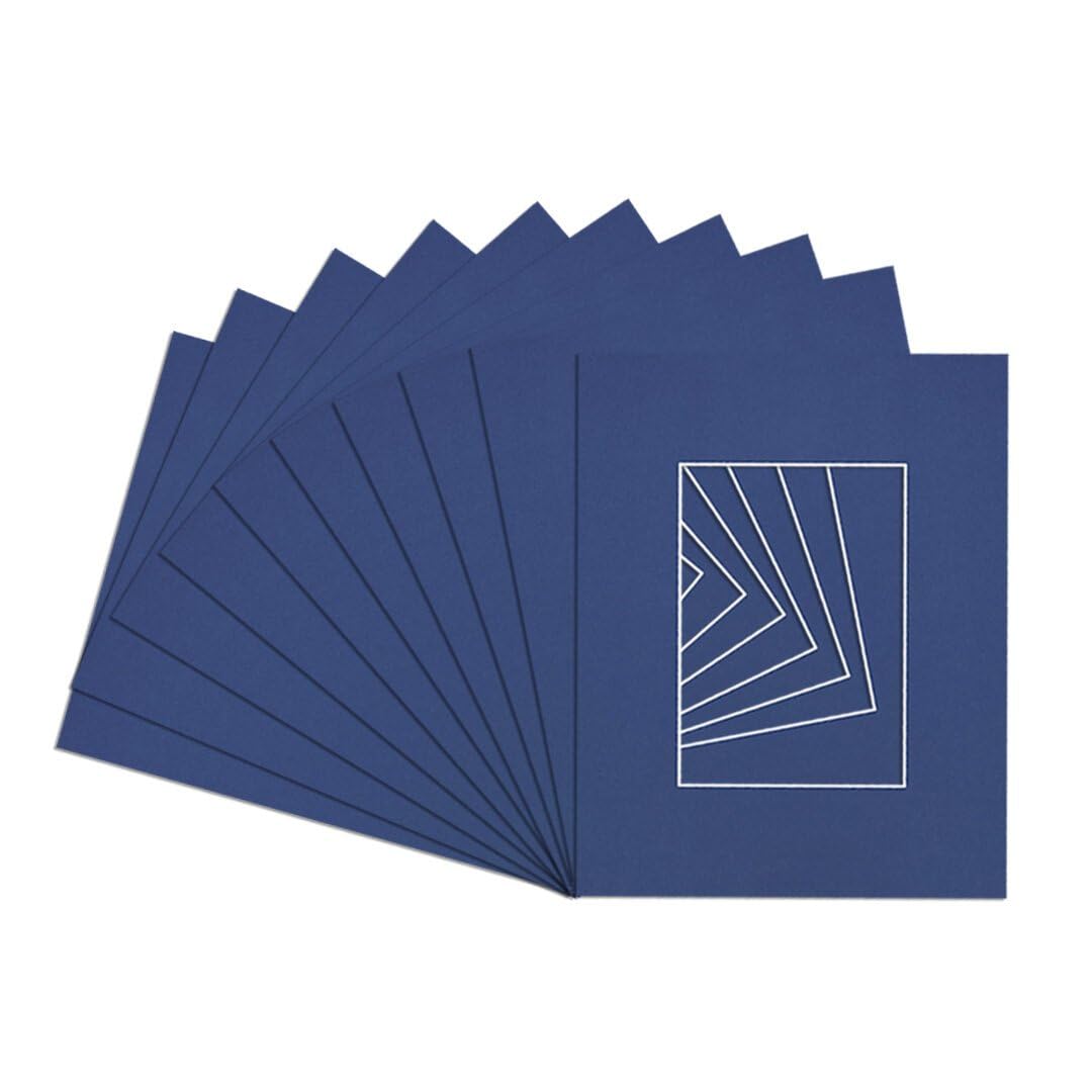 Procut Global 10x8" Blue Picture Mounts to Fit 7x5" Aperture - Precision Cut Cardboard Photo Mount - Ideal for Frames, Prints, Artwork & Certificates - Sizes & Colours Available - 20 Pack โ image 1