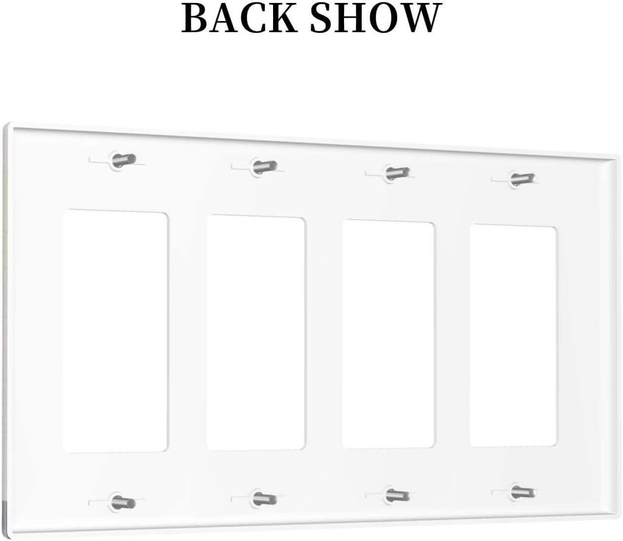 Abstract Geometric 4 Gang Light Switch Cover Modern Squares Quad Rocker Outlet Covers Switchplates GFCI Wall Plate Decorative Electrical Faceplate for Bedroom Kitchen Home Decor