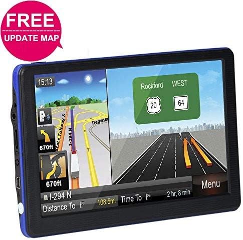 Car GPS Navigation System, TSWA Free Lifetime Map Update GPS Navigation for car,SAT NAV, 7" HD GPS Navigator, Vehicle GPS Navigation with USB Cable and Car Charger & Mount