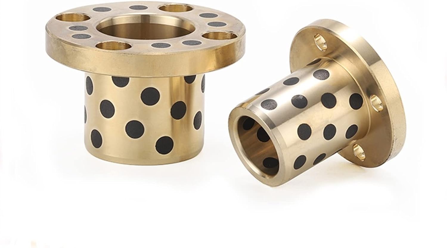 Graphite Brass Bushing, 40,50mm Inside Diameter Short Head Bolts Thrust Countersunk Flanged Brass Impregnated Graphite Oilless Bushing Linear 1Pcs(40x50x30-82x10)