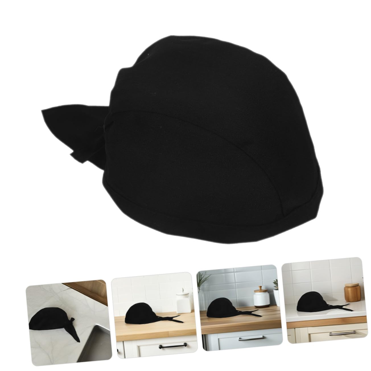 NOLITOY 12 Piezas Gorros Cocina Unisex Japoneses Negro Transpirables Sombreros Chef Cómodos para Restaurante y Servicio
