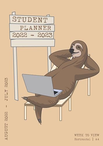 Student Planner 2022-2023 August to July: A4 | Homework Diary Secondary and High School UK Academic Year 22/23 | KS3 KS4 | Sloth Brown
