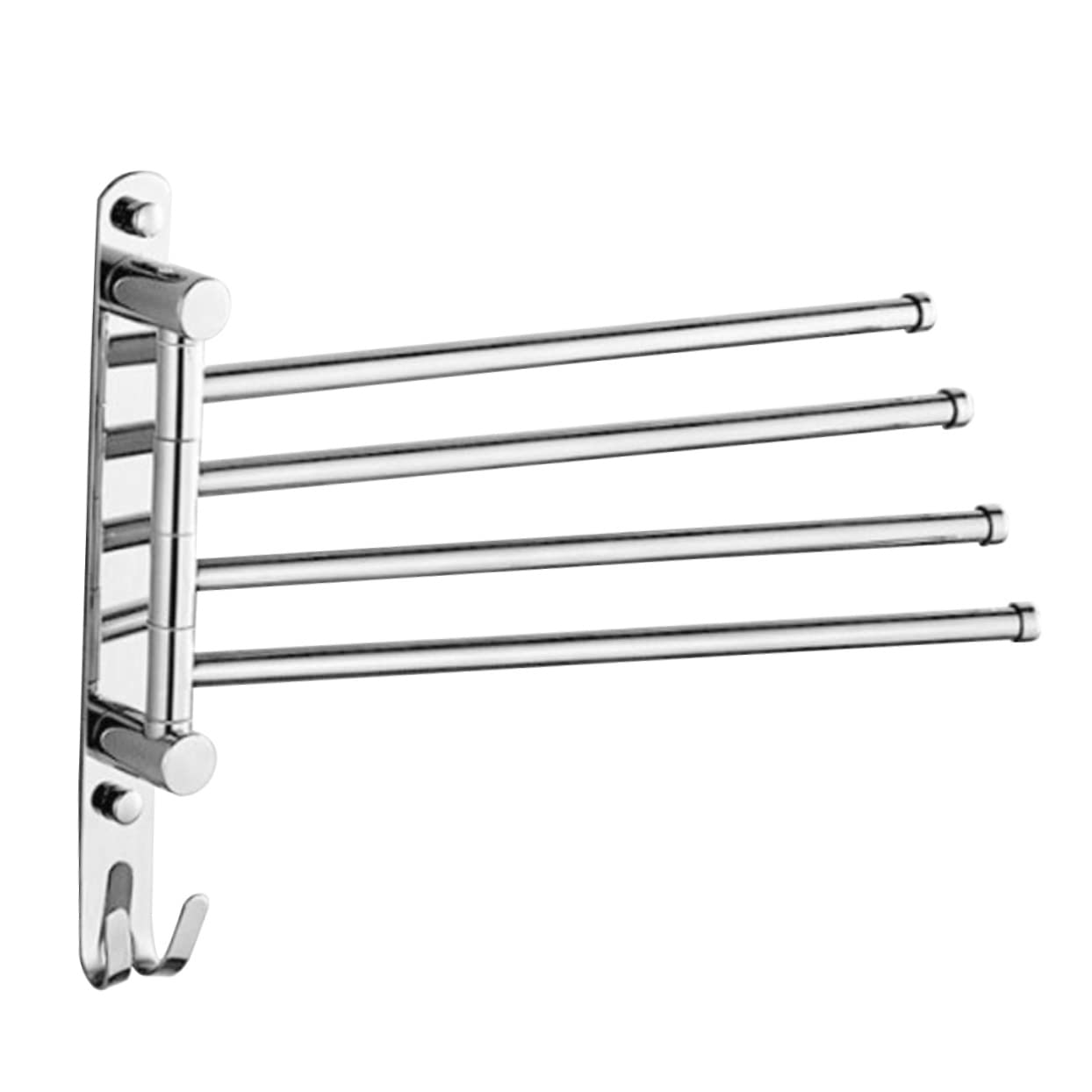 Porte-serviettes salle de bain Homoyoyo inox 4 barres rotatives