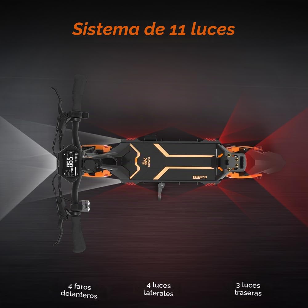 Kukirin G3 Pro Patinete eléctrico Todoterreno con 2 Motores de 1200 W, batería de 23,2 Ah, autonomía máxima de 80 km, Patinete eléctrico para Adultos