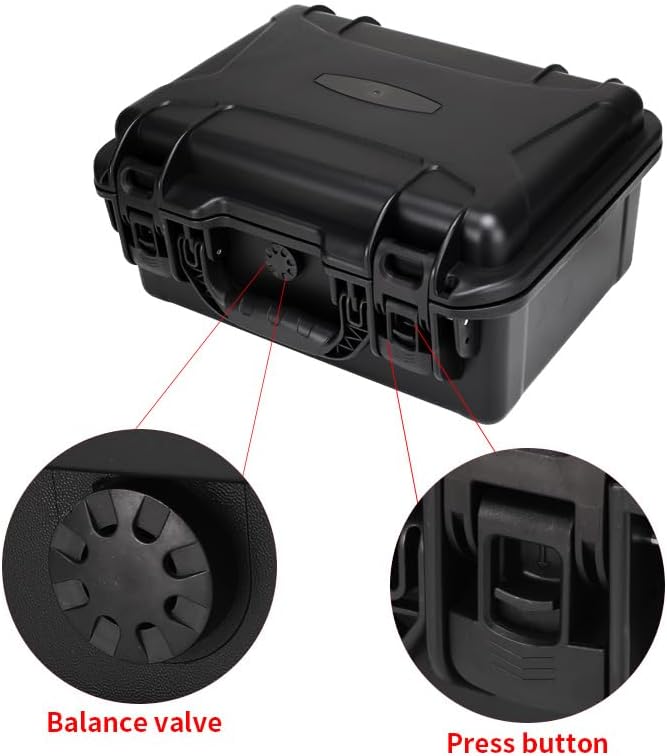 Miniatura 7 de Estuche rígido impermeable con inserto de espuma personalizable DIY 17 x 14 x 8 pulgadas (negro)