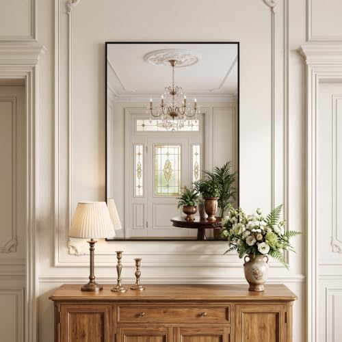 HARRITPURE 36"x24" Rectangle Bathroom Mirror, Black Vanity Wall Mirror