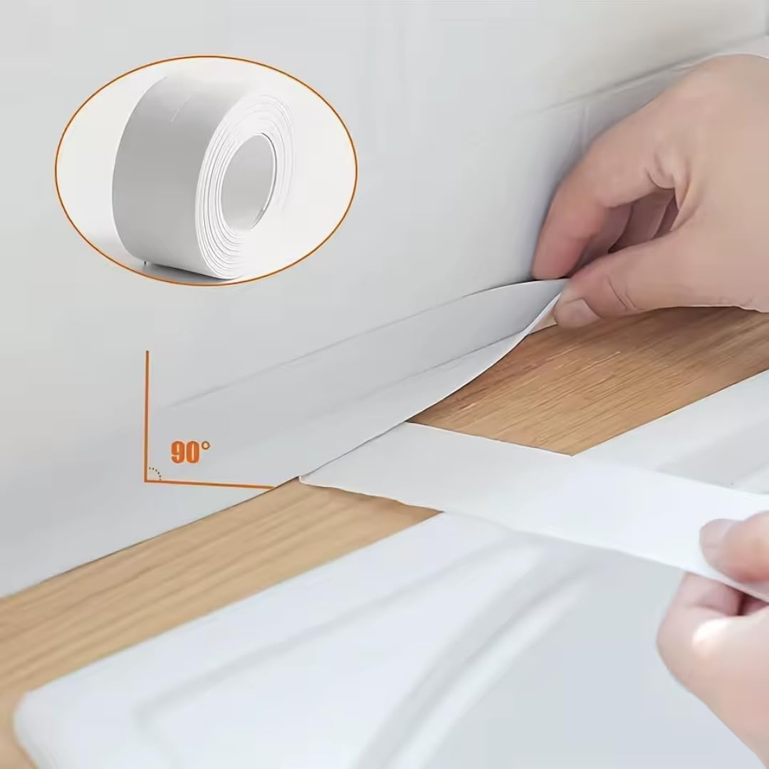 Jouis Sızdırmaz Derz Bandı 3.2 M Banyo Küvet Mutfak Lavabo Beyaz Su Sızdırmaz Bant Su Geçirmez Kenar Bandı Sızdırmazlık Tamiri.