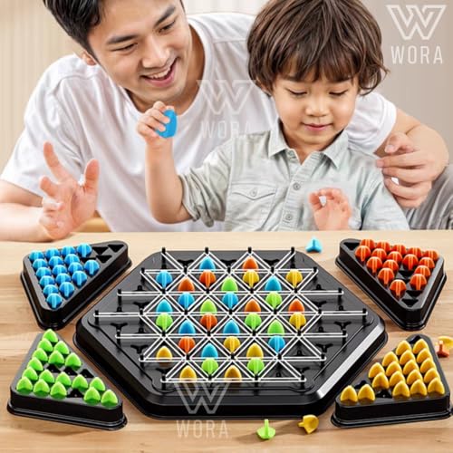 Image of Wora Chain Triangular Chess Game - Educational Toys for 4 Year Old Boy, Intelligent Toy Battlegame, Kids Playing Items Indoor, Educational Toys for 3 Year Old, Learning & Fun