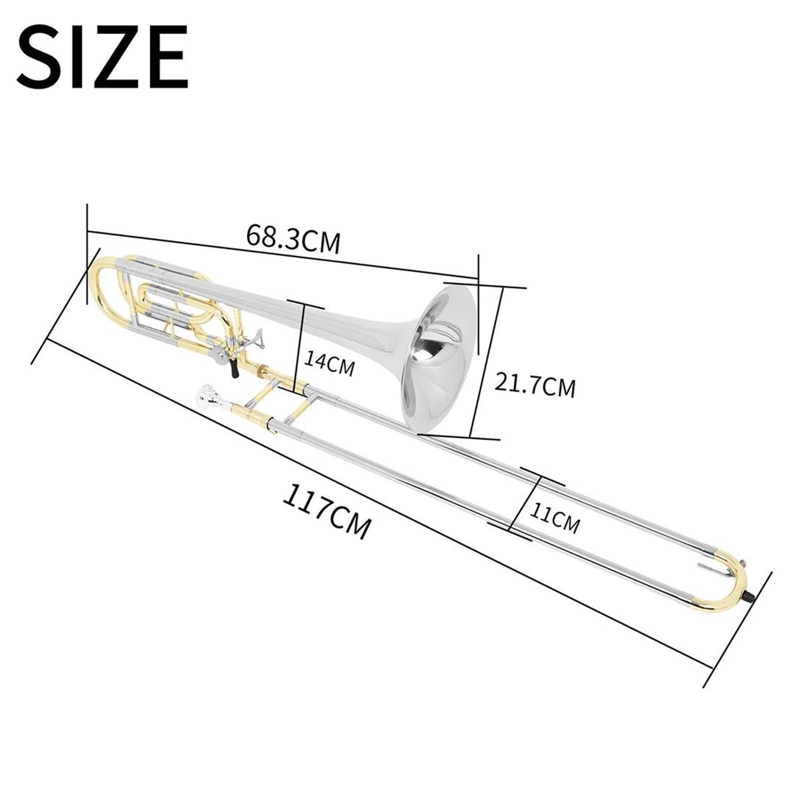 Professionelles B-Tenorposaune-Blechblasinstrument Mit Koffer Und Reinigungstuch Profiposaune