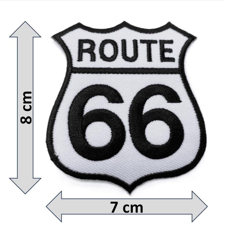 Amazon.co.jp: アイロン ワッペン ルート66 ROUTE66 ブラック×ホワイト 