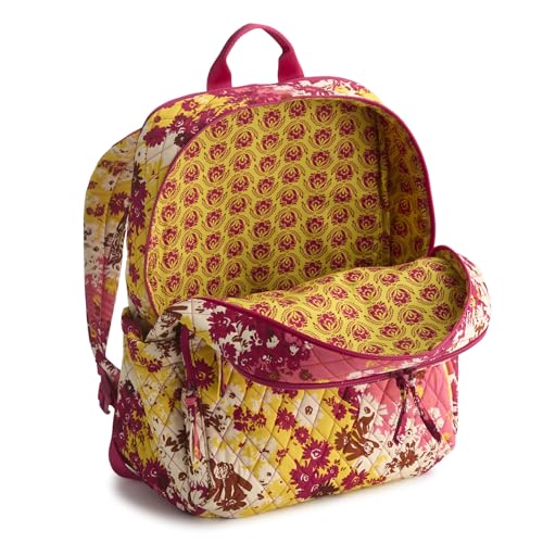 Image of Vera Bradley Women's Premium Cotton Large Bancroft Backpack, Starstruck Daisies, One Size