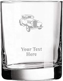 Personalized antique car engraved glass image