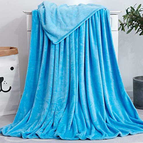 Yinghesheng Flannel Fleece Soft Throw Blanket for Settees/Sofa/Chairs/Couch - Lightweight, Warm and Cozy,Single/Double/Twin Bed Large Plush Blankets,blue,200x230cm — image 1