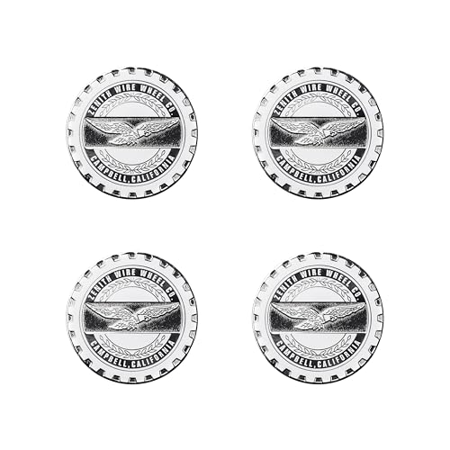 Image of Zenith Chrome & White Metal Wheel Chip Emblems (Set of 4) | Triple Chrome Plated Solid Metal Wheel Chip Emblems, 2.25 inch | for Lowriders with Cut or Recessed Knock Off Spinner Caps