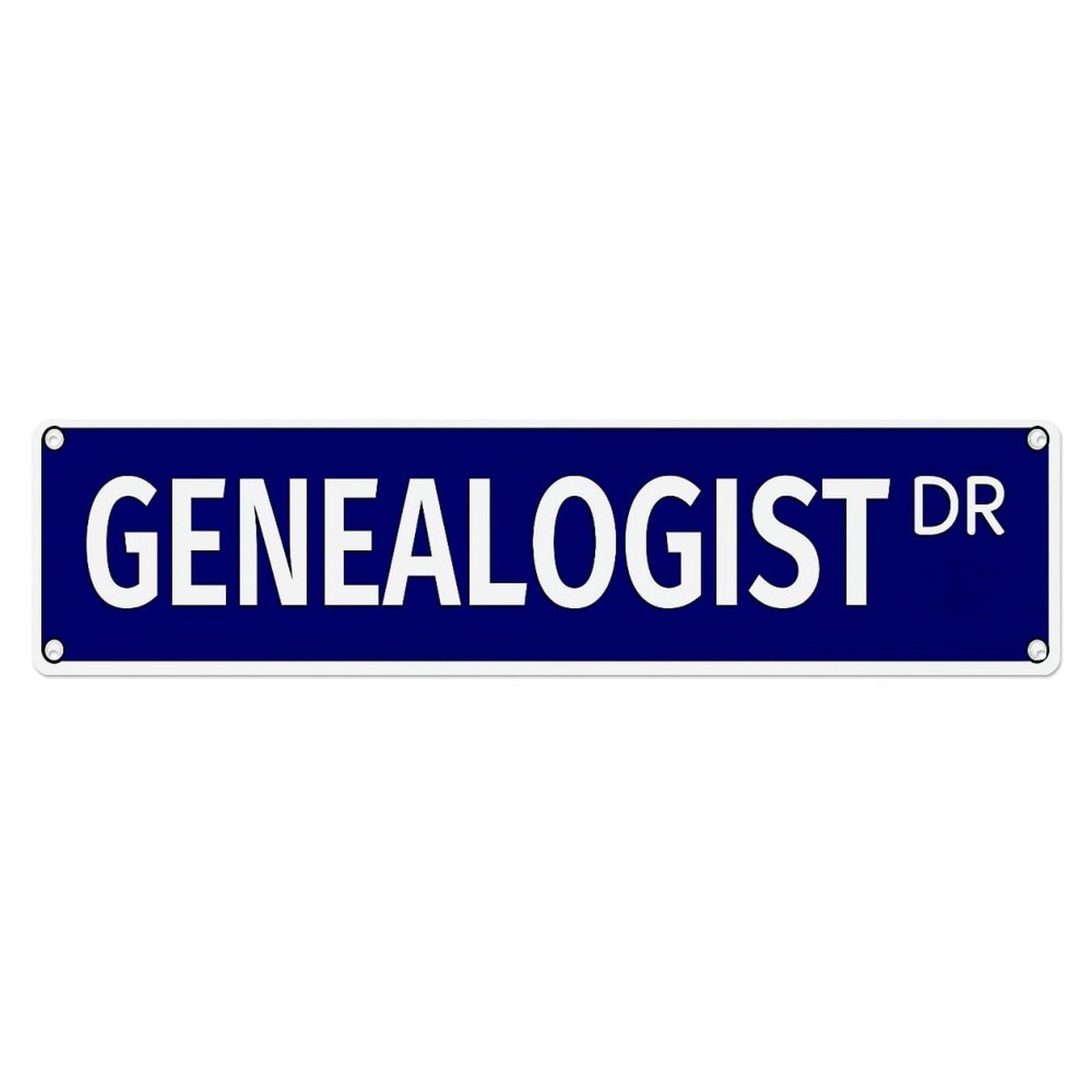 Genealogist Dr Street Sign Metal Tin Sign Plaque