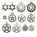 100g about 45-50pcs Craft Supplies Mixed Pendants Beads Charms Pendants for Crafting, Jewelry Findings Making Accessory For DIY Necklace Bracelet M11 (Hexagram Star charms)