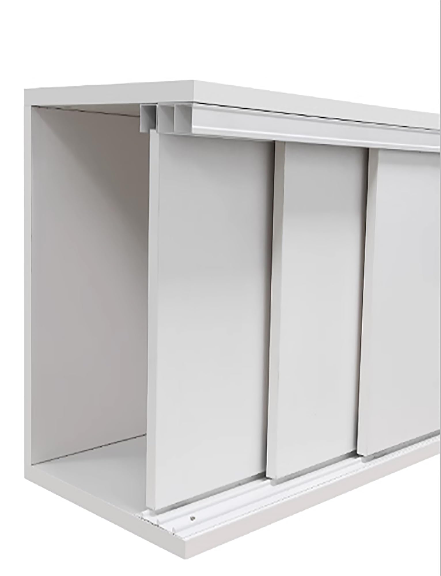 Rail Coulissant à 3 Voies, quincaillerie pour Porte coulissante de Placard, Programme Coulissant sans rainure, Rail de Porte de Garde-Robe, kit de Rail de Porte coulissante (180 cm/71 po)
