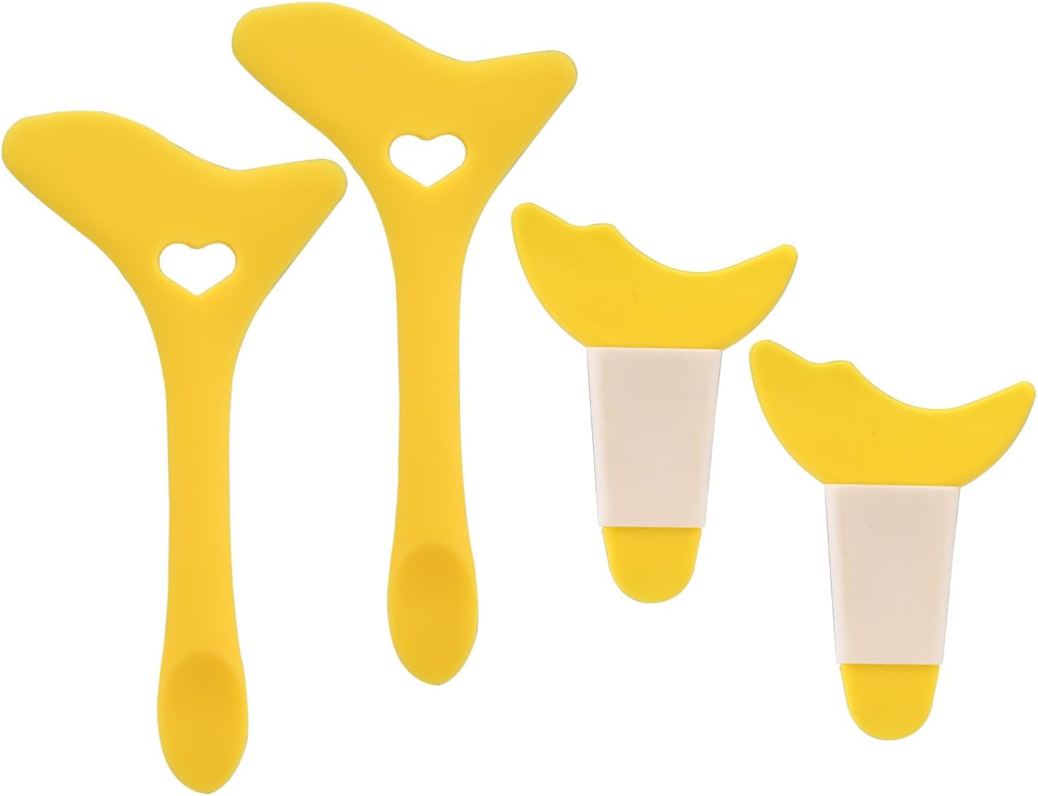 4pcs Eyeliner Eyeshadow Stencils, Multifunctional Silicone Eyeliner Stencils Reusable Eyeliner Helper Tool for Eyeliner Eyelashes Eyeshadow Lipstick (Yellow)