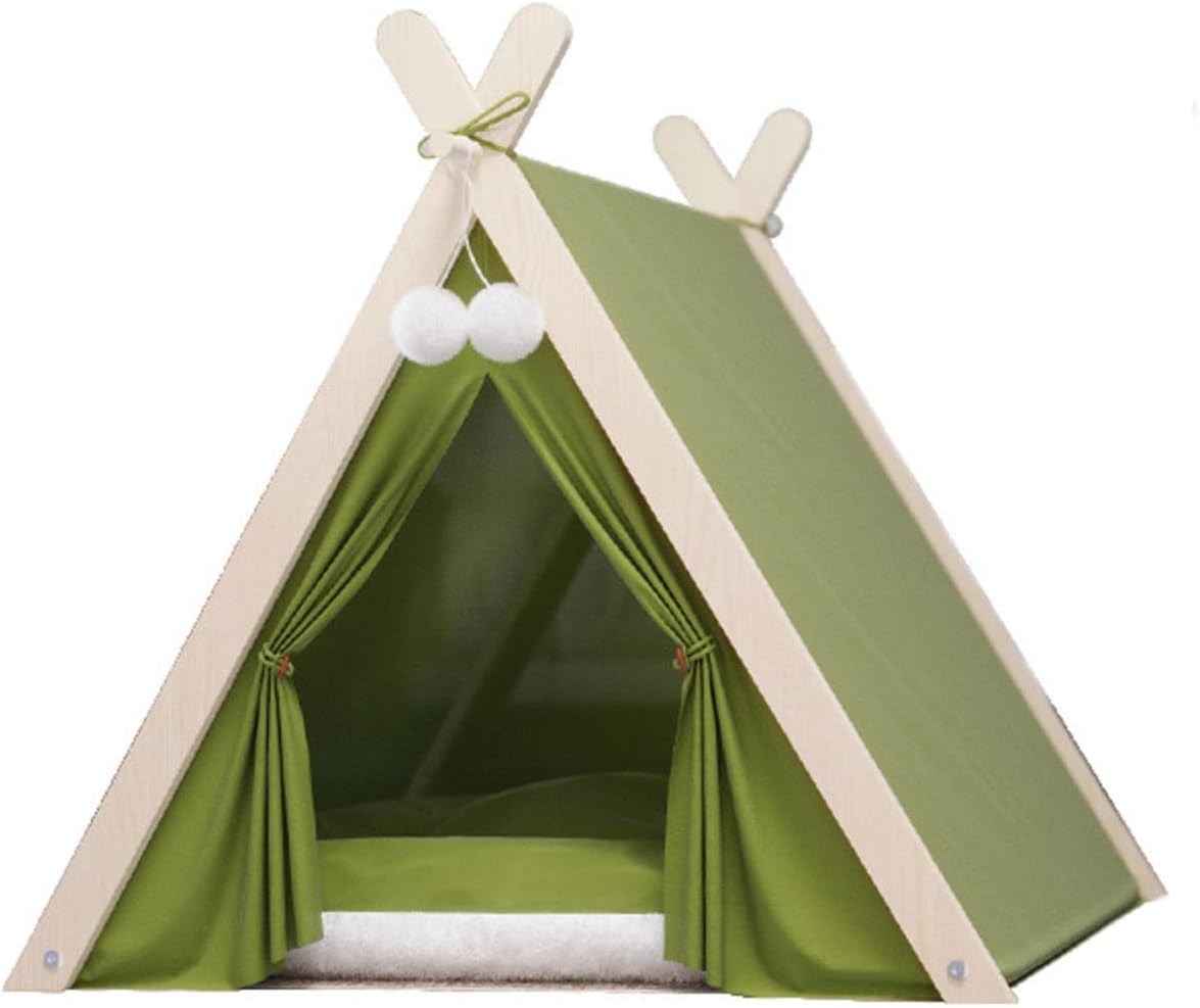YueShang Pet Tent Dog House, All Seasons, Closed Wood Cat Maternity Room with Tent Shape