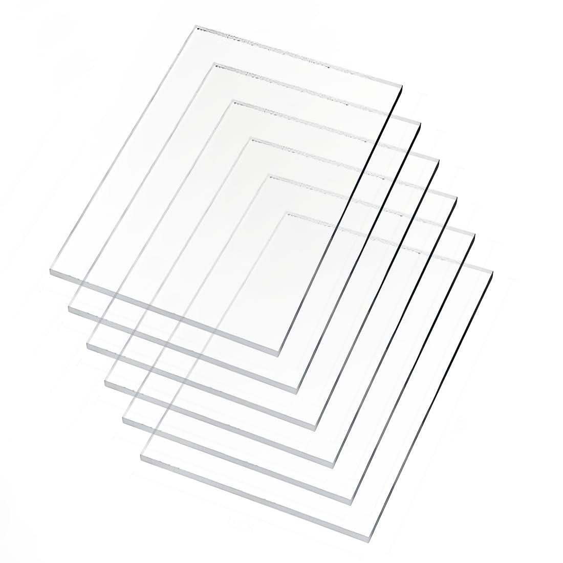 Placas de Metacrilato Transparente 150x100x2mm Pack 6 - Plexiglás para Manualidades, Dibujo, Impresión y Marco de Fotos