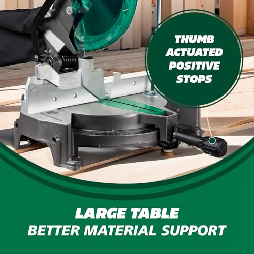 Metabo Hpt C10FCGSM Compound Miter Saw, 10 Inch Miter Saw With Large Table Saw For Woodworking, Power Saw thumb #8