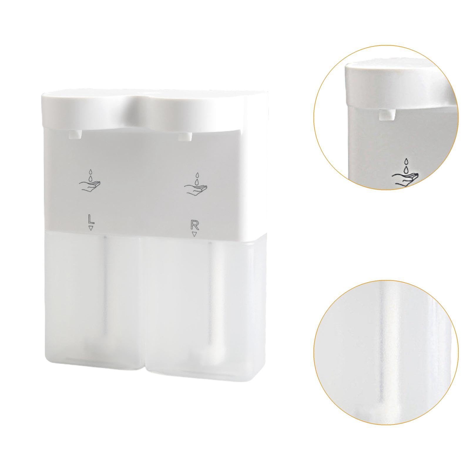 Milageto Dispensador de jabón automático Doble para Montar en la Pared, Resistente, Ahorra Espacio, eléctrico, para el baño del hogar, Líquido