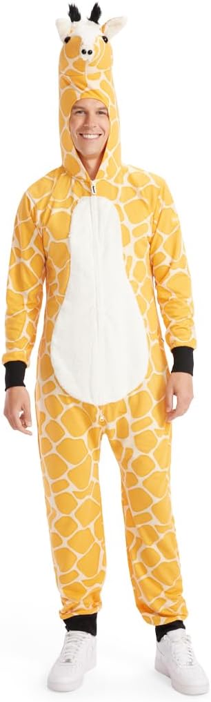Tipsy Elves Men's Halloween Costumes – Funny Animal and Pop Culture Jumpsuits for Adults Medium Giraffe