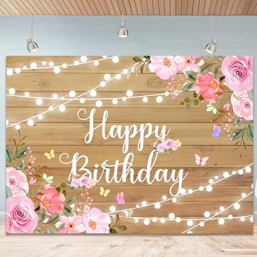 Save 23% on Pink Watercolor Birthday Backdrop with Glitter Lights