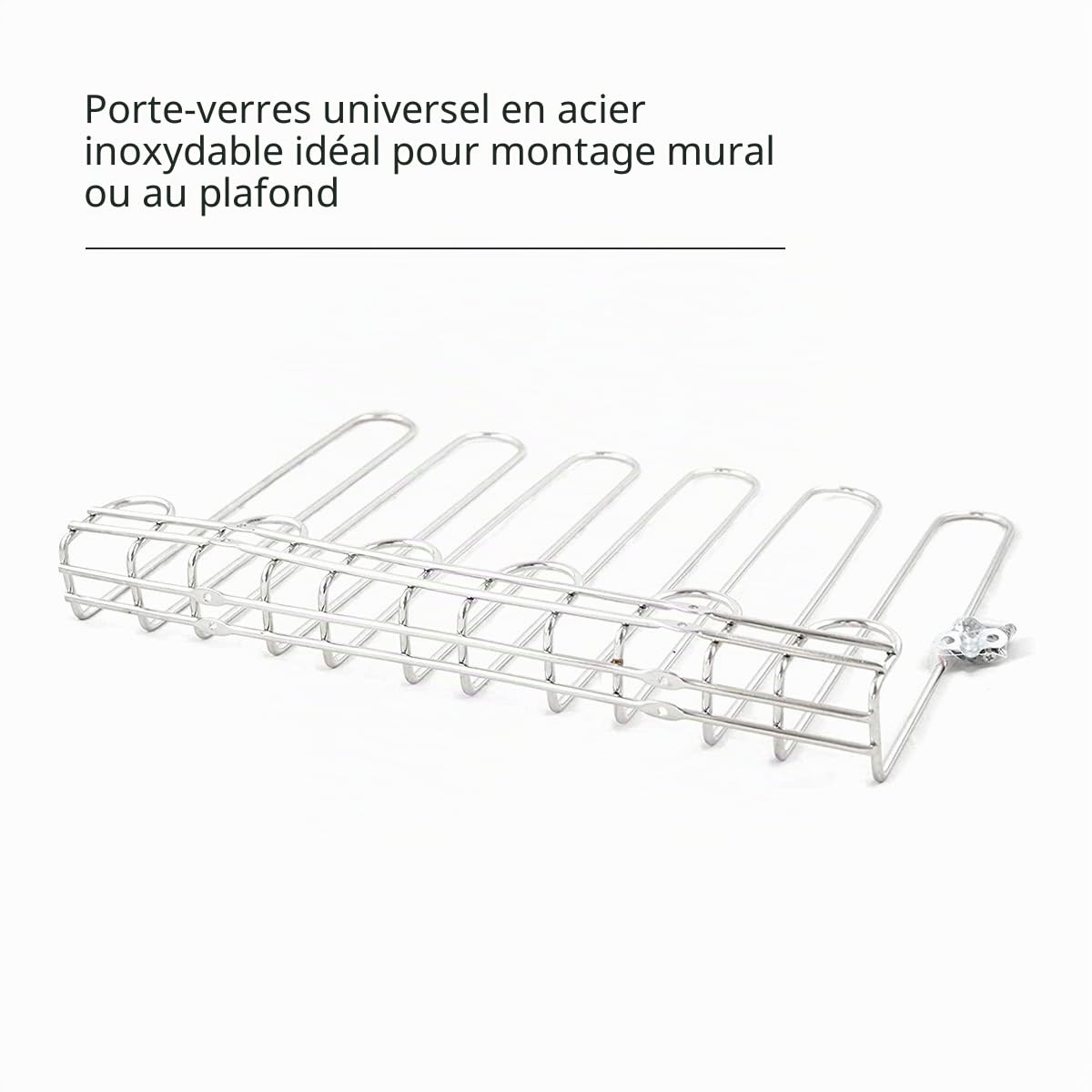 Hostelnovo - Lot de 2 crochets de verres pour plafond et mur - Support pour verres à vin suspendus idéal pour bar ou restaurant en acier inoxydable 18/8