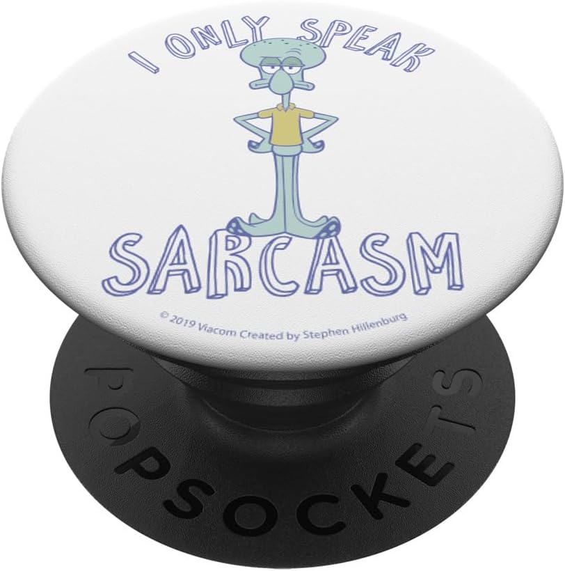 SpongeBob SquarePants I Only Speak Sarcasm Squidward Logo PopSockets MagSafe PopGrip for iPhone