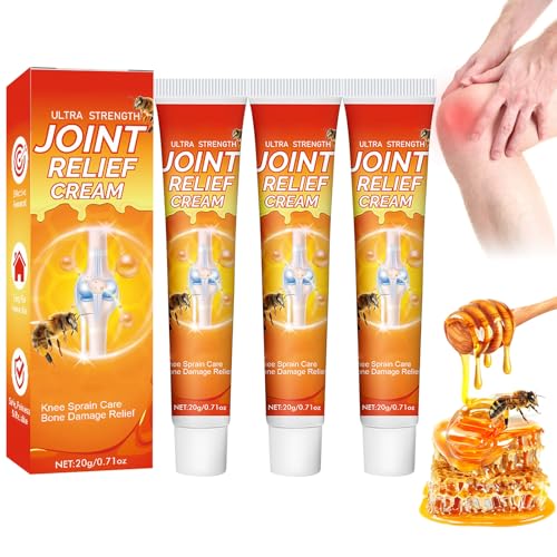 3PCS Joint Relief Cream, Joint Pain Relief, Joint Soothing Cream, Natural Ingredients, Fast-Absorbing, Soreness Relief, for Back, Neck, Feet, Shoulder, Knee Muscle