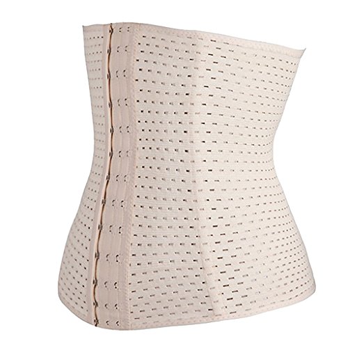 Preisvergleich Produktbild IPOTCH Postpartale Bauchgürtelscheide Bauch Flach Umgestaltendes Korsett Hohlmuster Durchsichtig - Beige, XL