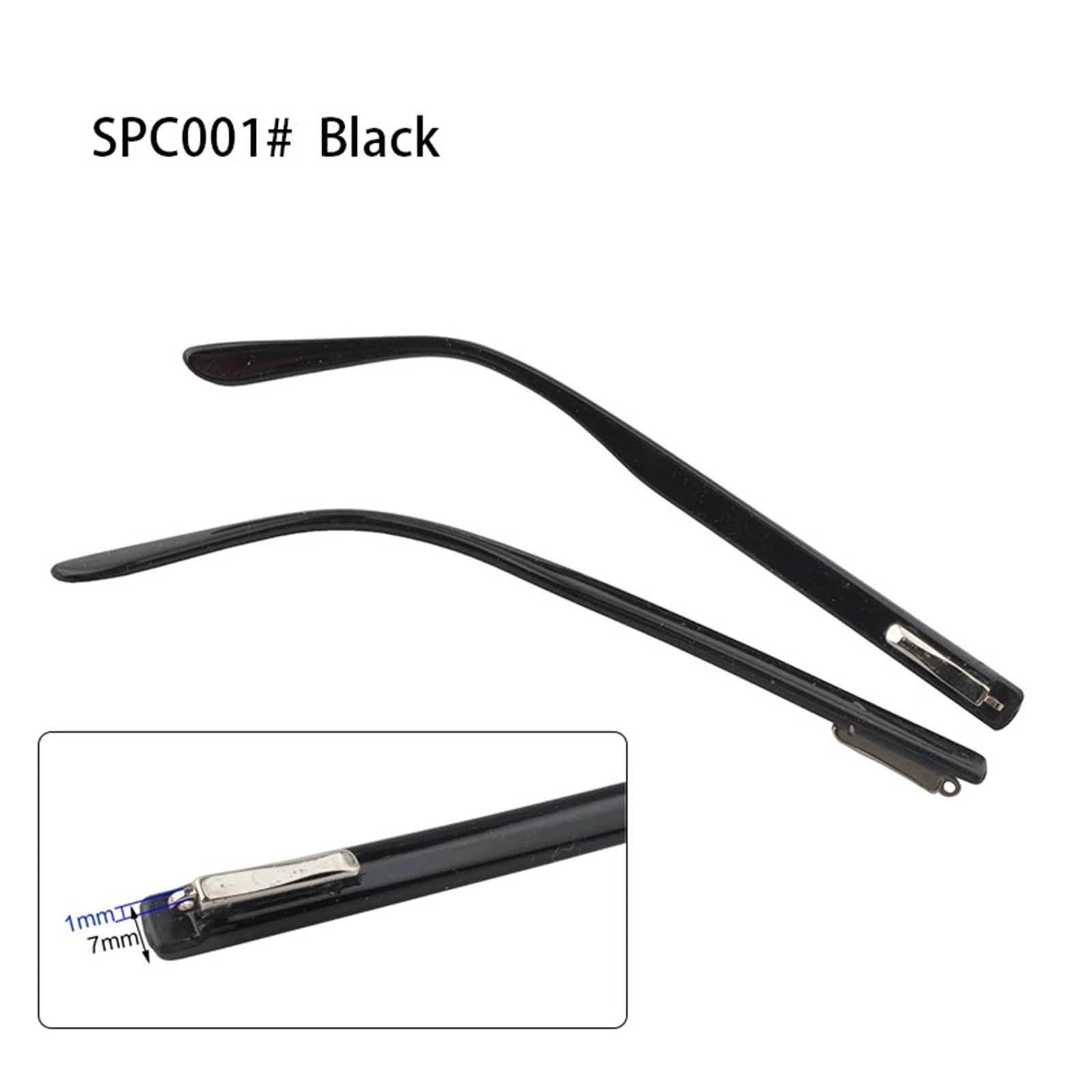 Gafas Patilla Patilla 2 pares de gafas de PC negras y marrones, gafas con bisagra de resorte for templo, accesorio de reparación de templo SPC001(Spc001 Black)
