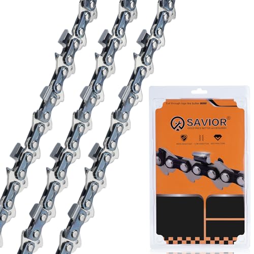 Savior Lot de 3 Chaînes de Tronçonneuse Faible Rebond .325