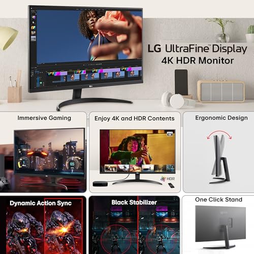 Image of LG 32UR500K-B Ultrafine 32-inch 4K UHD (3840x2160) Computer Monitor HDR10 Built-in Speaker x2 OnScreen Control Reader Mode Flicker Safe Borderless Design HDMIx2 DisplayPort Black