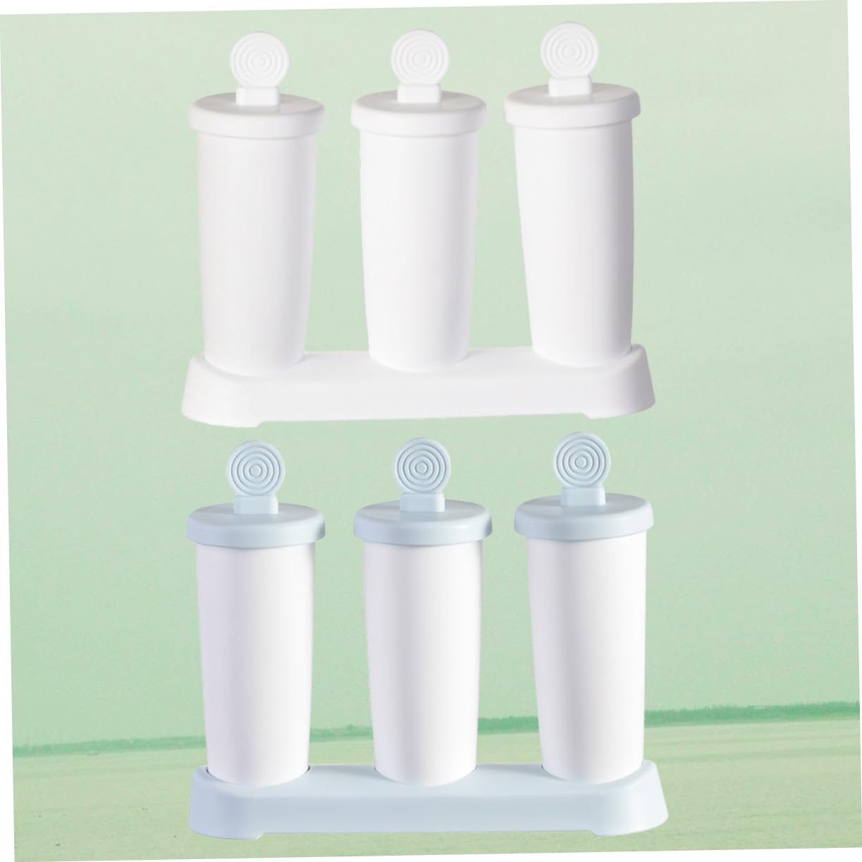 VINTORKY 2pcs Popsicle Mold DIY Ice Cream Maker for Homemade Lollipop Shapes Blue White for Ice Pudding Jelly and Crafts Easy to and Use